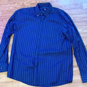 Cutter & Buck Blue Stripe Button Down Long Sleeve Shirt - Adult Medium - New
